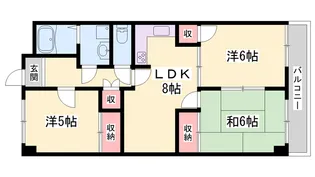 シャトー東加古川【306号室】の間取り