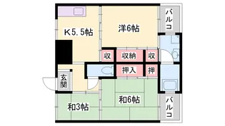 サンライズ高砂2号棟【304号室】の間取り