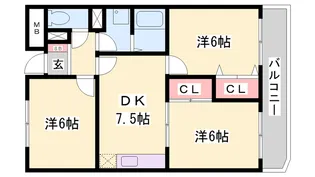 三快マンション【403号室】の間取り
