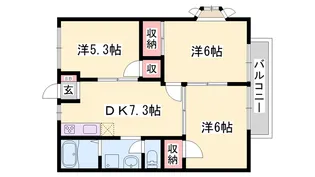 ビューハイツ横尾【2階】の間取り
