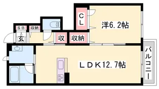1LDKの間取り画像