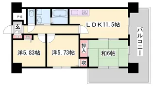ファーレ姫路【211号室】の間取り