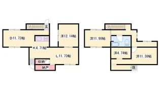 兵庫県姫路市広畑区東夢前台4【テラスハウス】の間取り