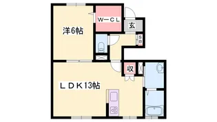 プランドール中津【1階】の間取り