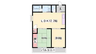 大西マンション【2Fwest号室】の間取り