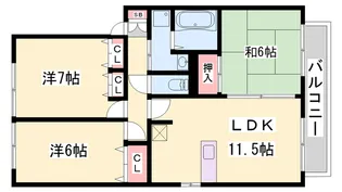 アベニュー御立【B101号室】の間取り