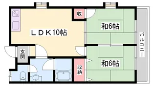 ハイツ庄能【103号室】の間取り