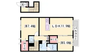 グランステージ曽根【202号室】の間取り