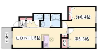 Gala Gardens【102号室】の間取り