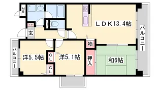 ボヌールエトワール1番館【1階】の間取り