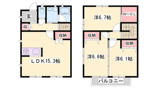 ラシック鷹匠【B号室】の間取り