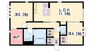 ロランジュ山之上【1階】の間取り