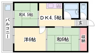 東加古川ハイツ【305号室】の間取り