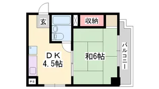 ジュネス姫路Ⅰ【406号室】の間取り