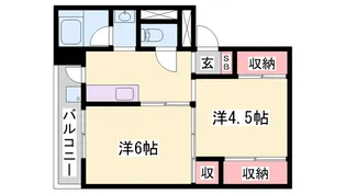 リーガルハウス小野 2号棟【507号室】の間取り