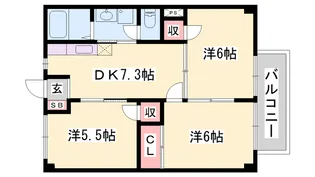 サンコーポ新町【1階】の間取り