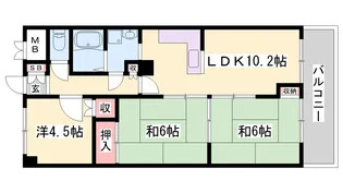 ラ グレイス姫路【6階】の間取り