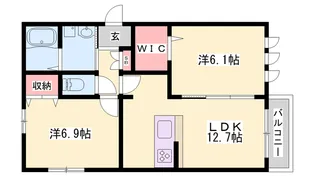 コンフォールいなみの【1階】の間取り