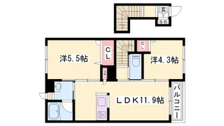 カーサグラス オエステ【B205号室】の間取り