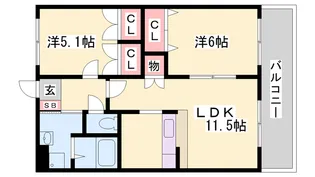 ライツェントパレス【206号室】の間取り