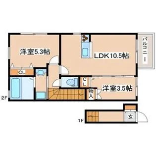 古田新築ハイツ【2階】の間取り