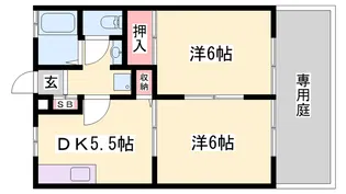 サンライフちぐさA【101号室】の間取り