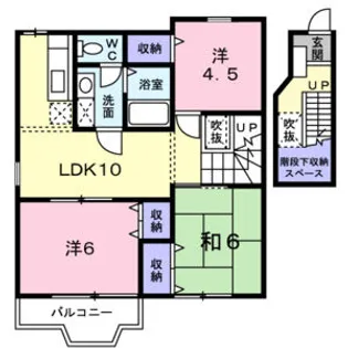 ヒューマンドエル【203号室】の間取り