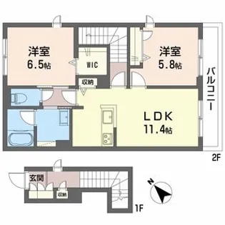 ShaMaison雅あさぎり【201号室】の間取り