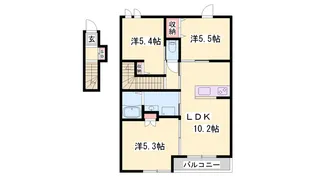 サンモール金ヶ崎【201号室】の間取り