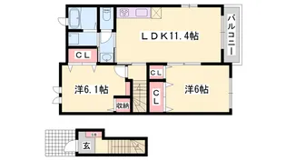 アイリスガーデンB【203号室】の間取り