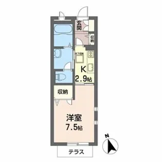 シャーメゾン北王子A【101号室】の間取り