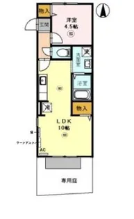 コモドエール【101号室】の間取り