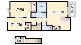 ベル・プラージュ【2階】の間取り