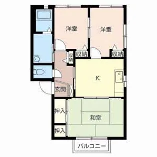 JAハーブハイツ上滝野【0203号室】の間取り