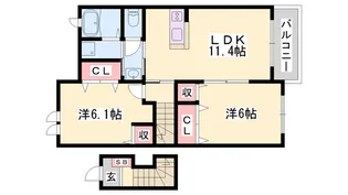 クラール坂上【2階】の間取り