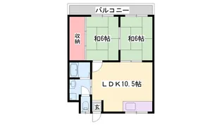 グリーンビレッジ書写【203号室】の間取り
