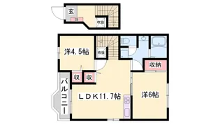 ルクプル プラース【2階】の間取り