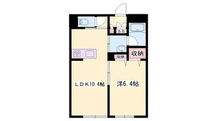 ドゥエラ【0102号室】の間取り