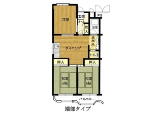 播磨城の宮 3号棟【406号室】の間取り