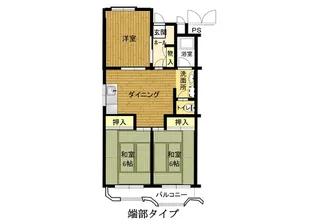 播磨城の宮 1号棟【206号室】の間取り
