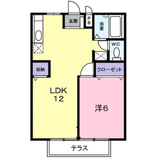 ビュー長坂【102号室】の間取り