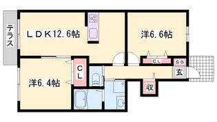 ソレイユ高浜【0102号室】の間取り