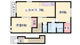 チェリー・ブロッサムⅢ【2階】の間取り