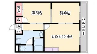 アルコ・ラ・カーサ 町坪【202号室】の間取り