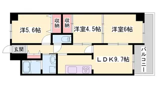 ライオンズマンション姫路西今宿【203号室】の間取り