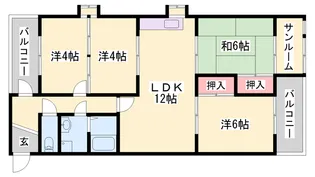メゾンやすむろⅡ【2-A号室】の間取り