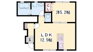 サンサージュ北原【1階】の間取り