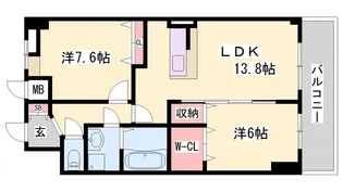 アネックス・ウエスト21【2階】の間取り