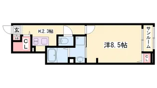 ラ グラン ヴィーダ 小野Ⅰ【1階】の間取り