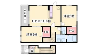 ローズミードS Ⅰ【2階】の間取り